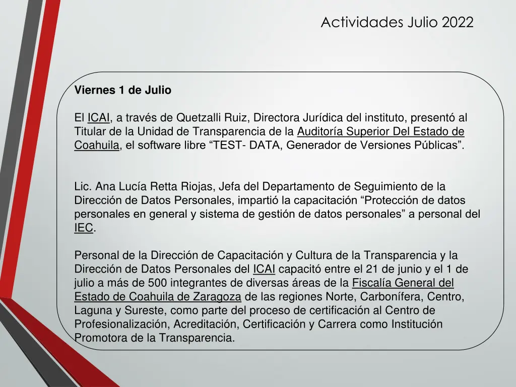 actividades julio 2022