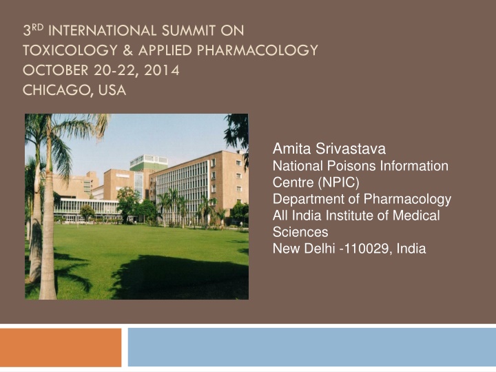 3 rd international summit on toxicology applied