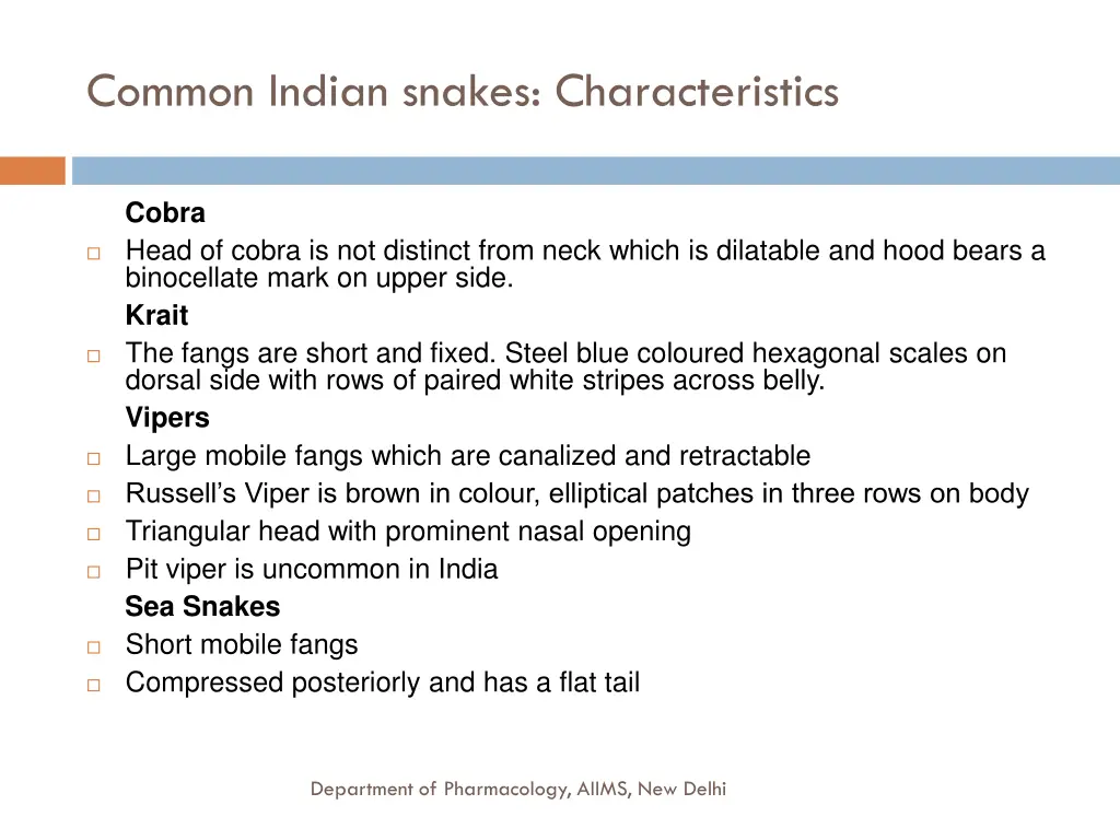 common indian snakes characteristics