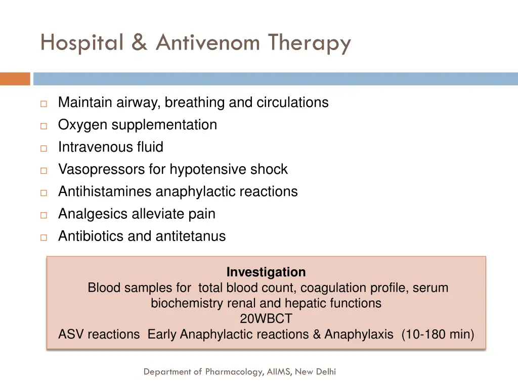 hospital antivenom therapy