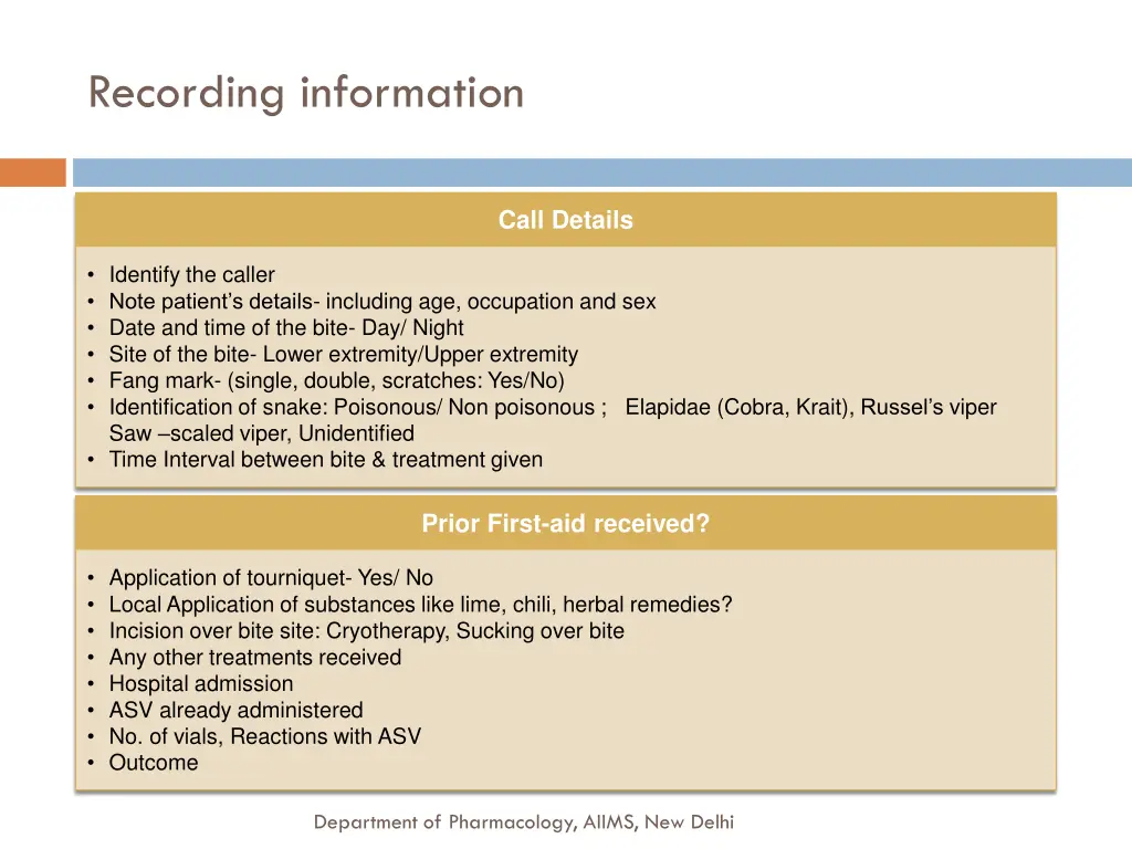 recording information