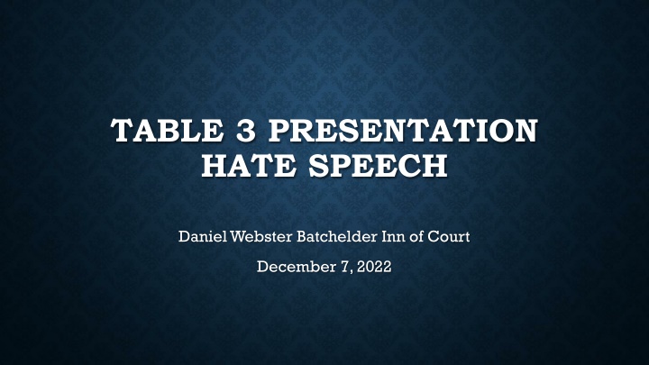 table 3 presentation hate speech