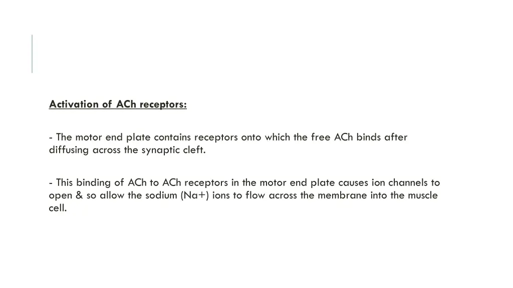 activation of ach receptors