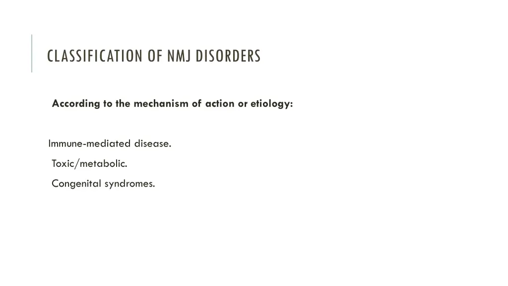 classification of nmj disorders