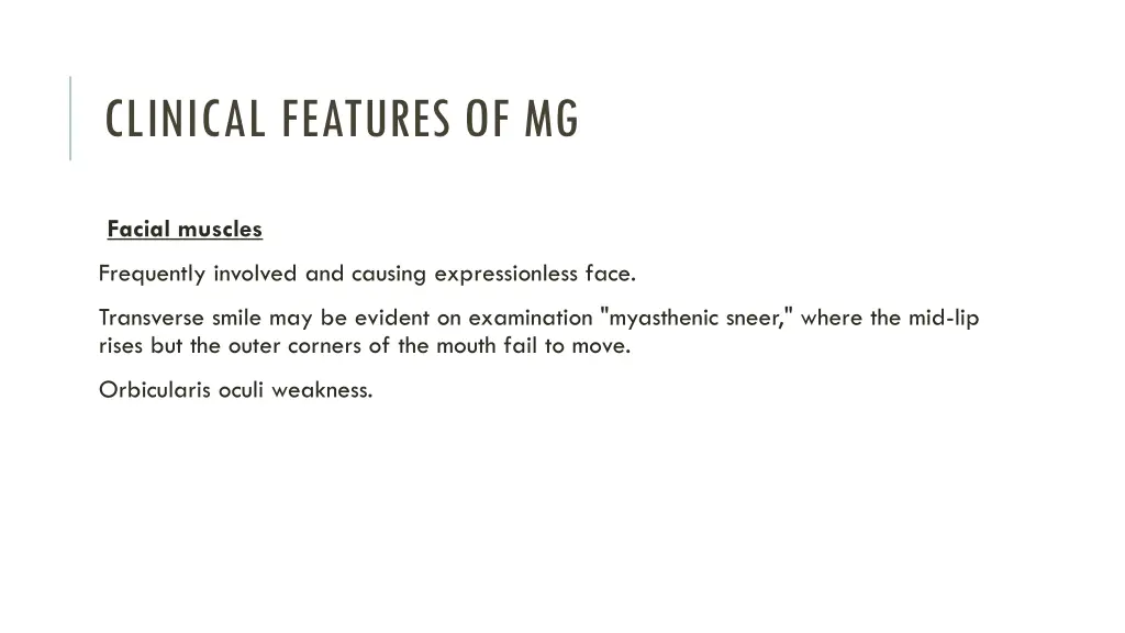 clinical features of mg 3