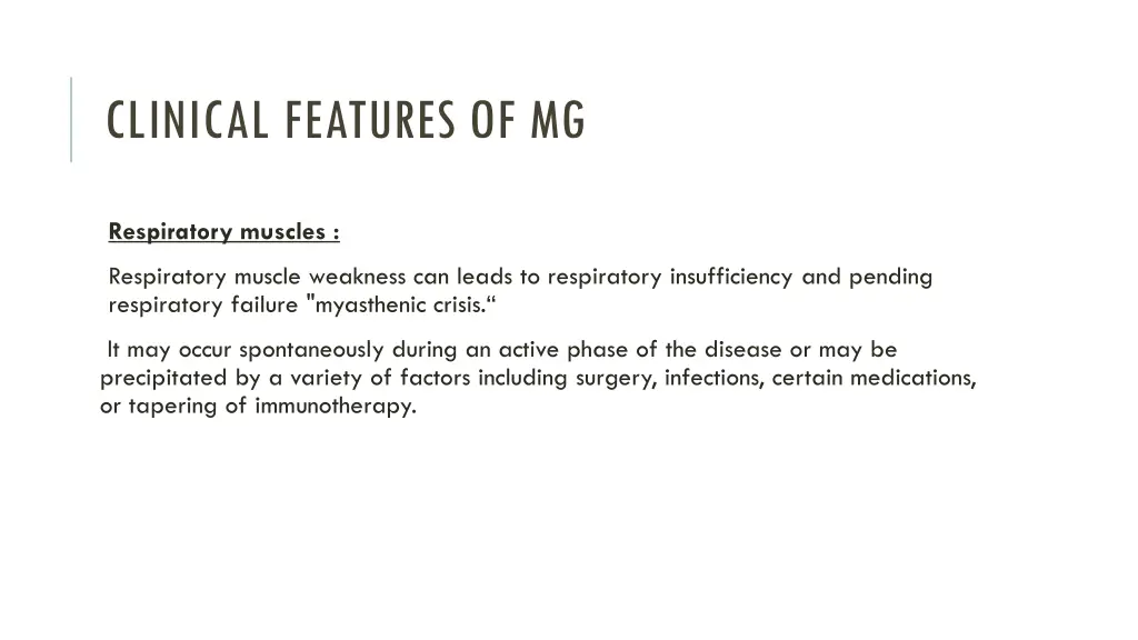 clinical features of mg 4