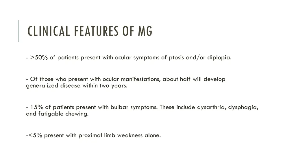 clinical features of mg