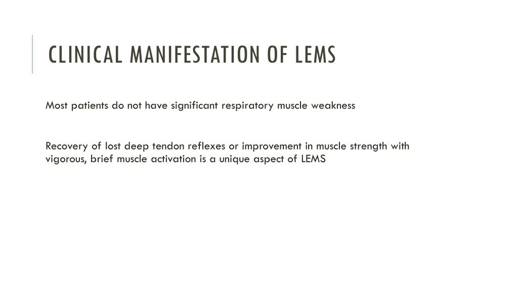 clinical manifestation of lems 1