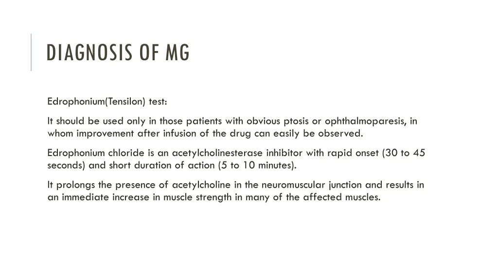 diagnosis of mg 1