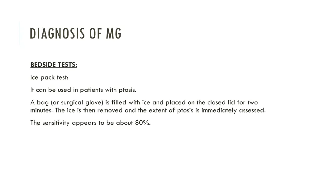 diagnosis of mg