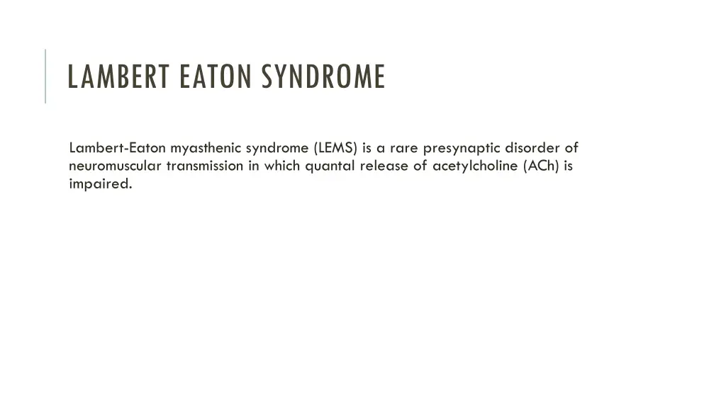 lambert eaton syndrome