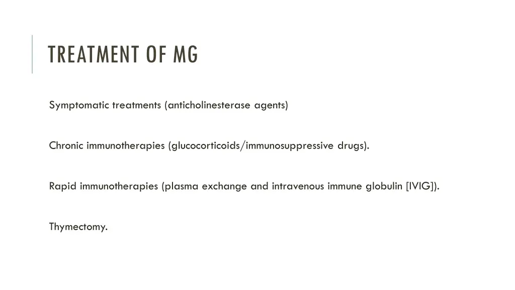 treatment of mg