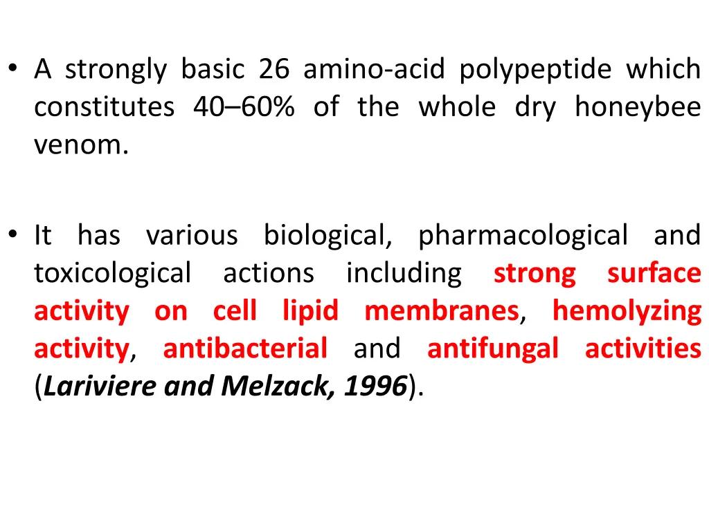 a strongly basic 26 amino acid polypeptide which