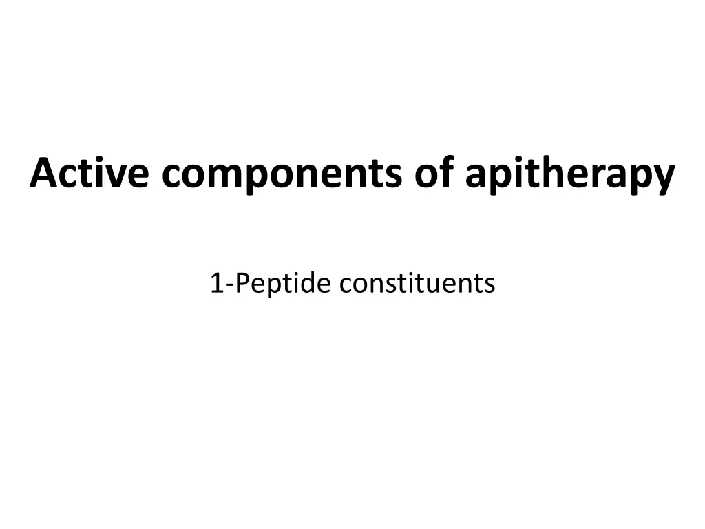 active components of apitherapy