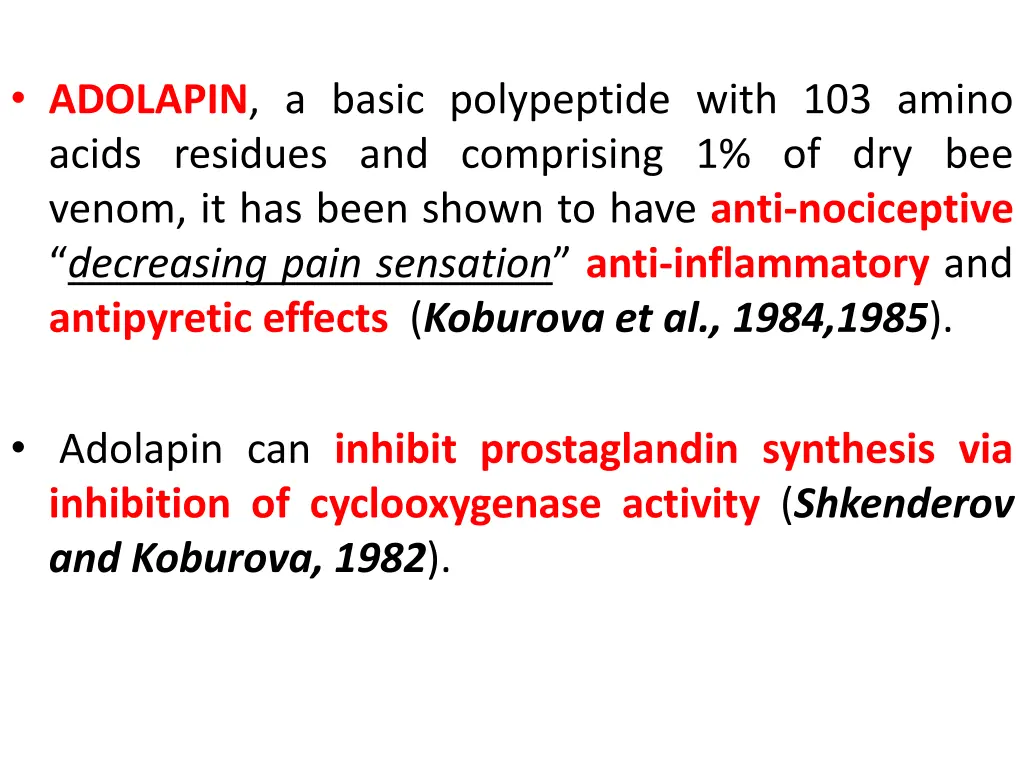 adolapin a basic polypeptide with 103 amino acids