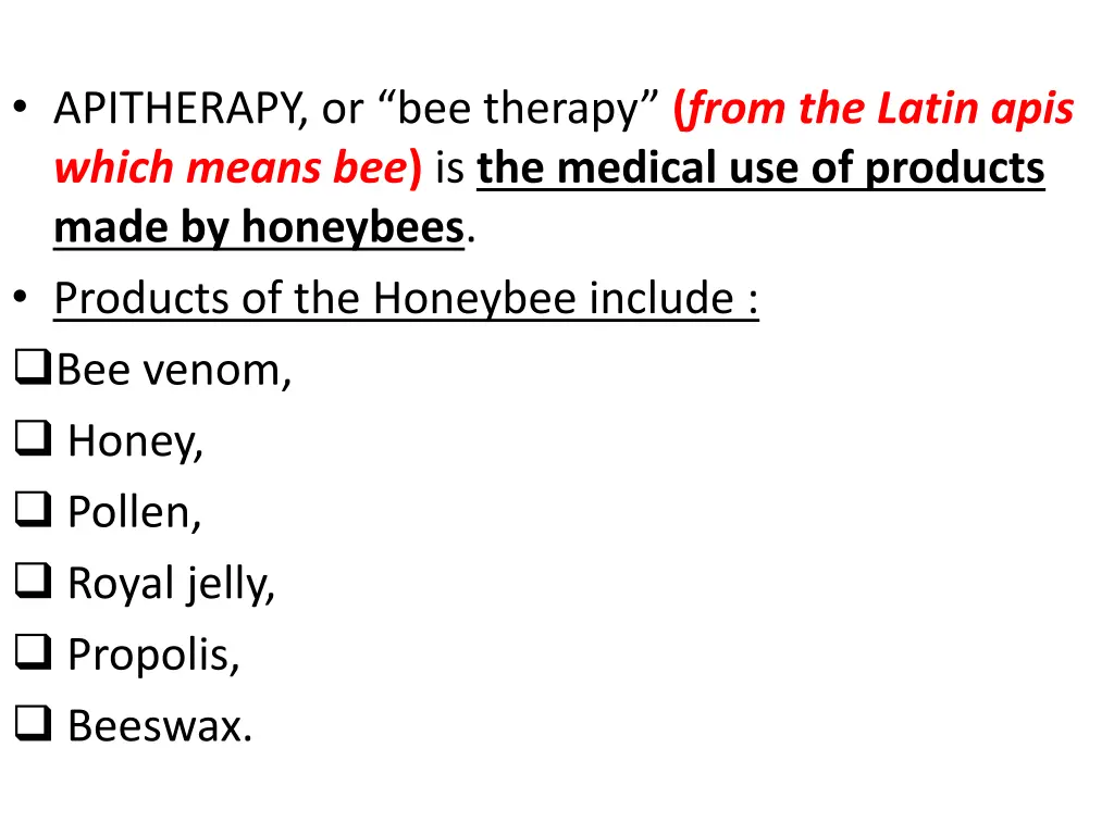 apitherapy or bee therapy from the latin apis