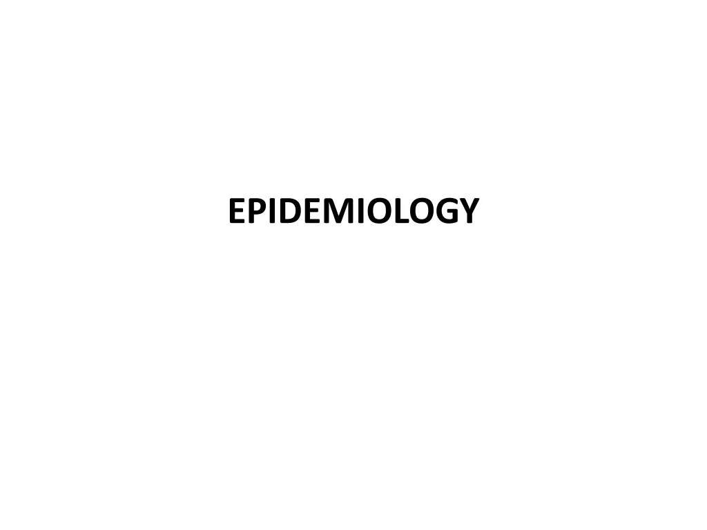 epidemiology