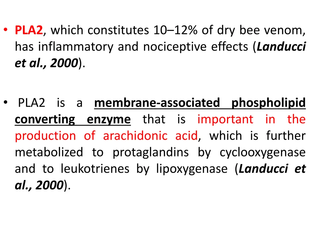 pla2 which constitutes 10 12 of dry bee venom