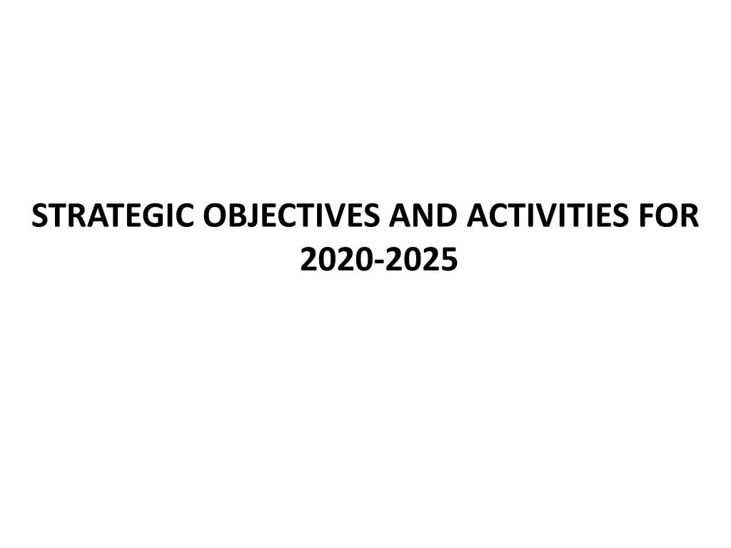 strategic objectives and activities for 2020 2025