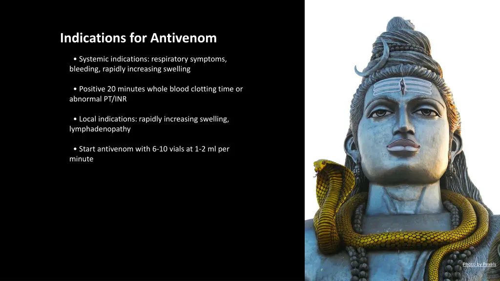 indications for antivenom