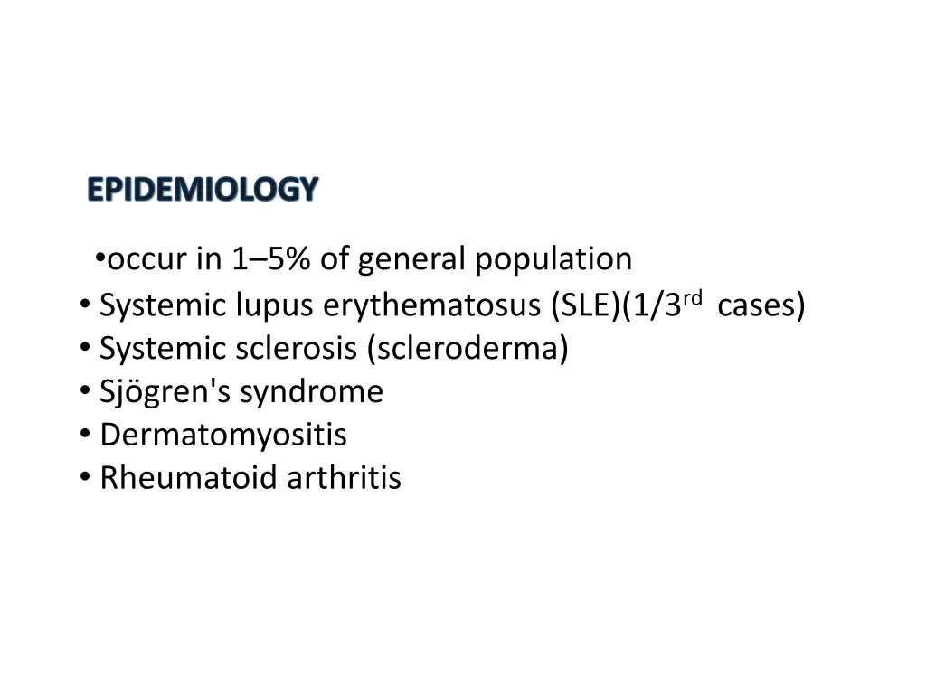 epidemiology