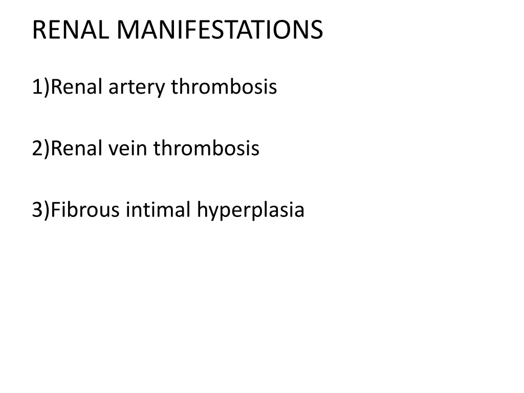 renal manifestations