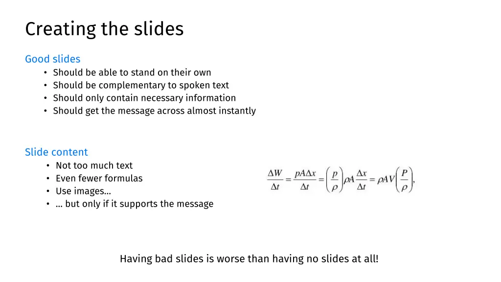 creating the slides