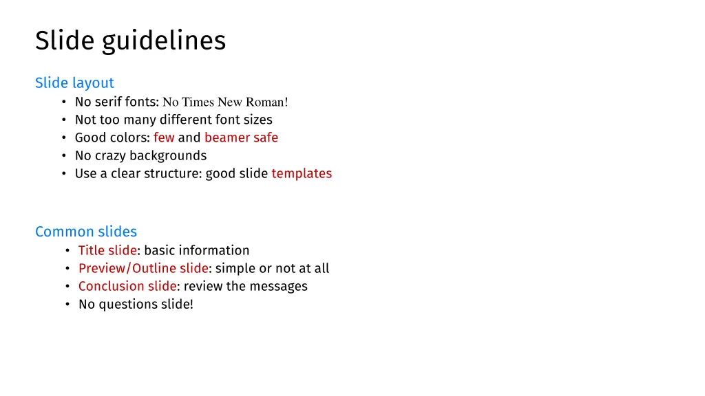 slide guidelines