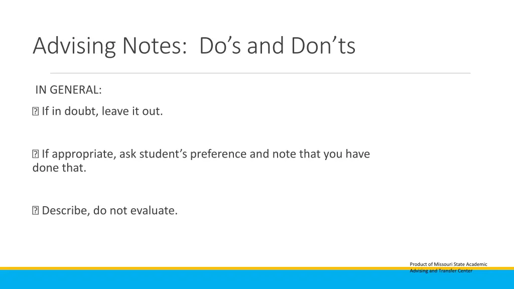 advising notes do s and don ts 1