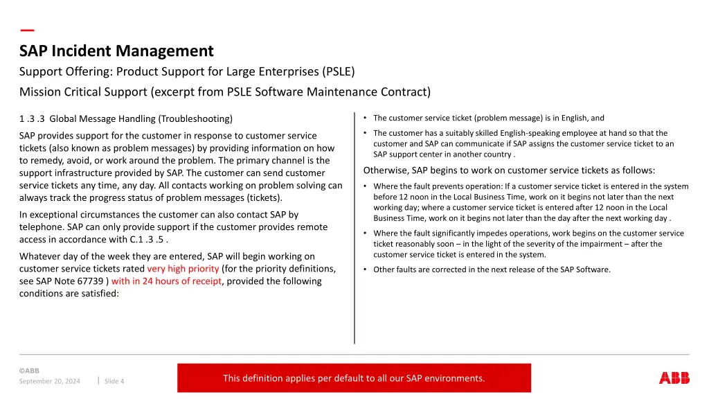 sap incident management support offering product