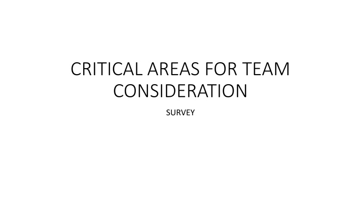 critical areas for team consideration