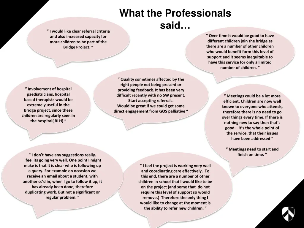 what the professionals said