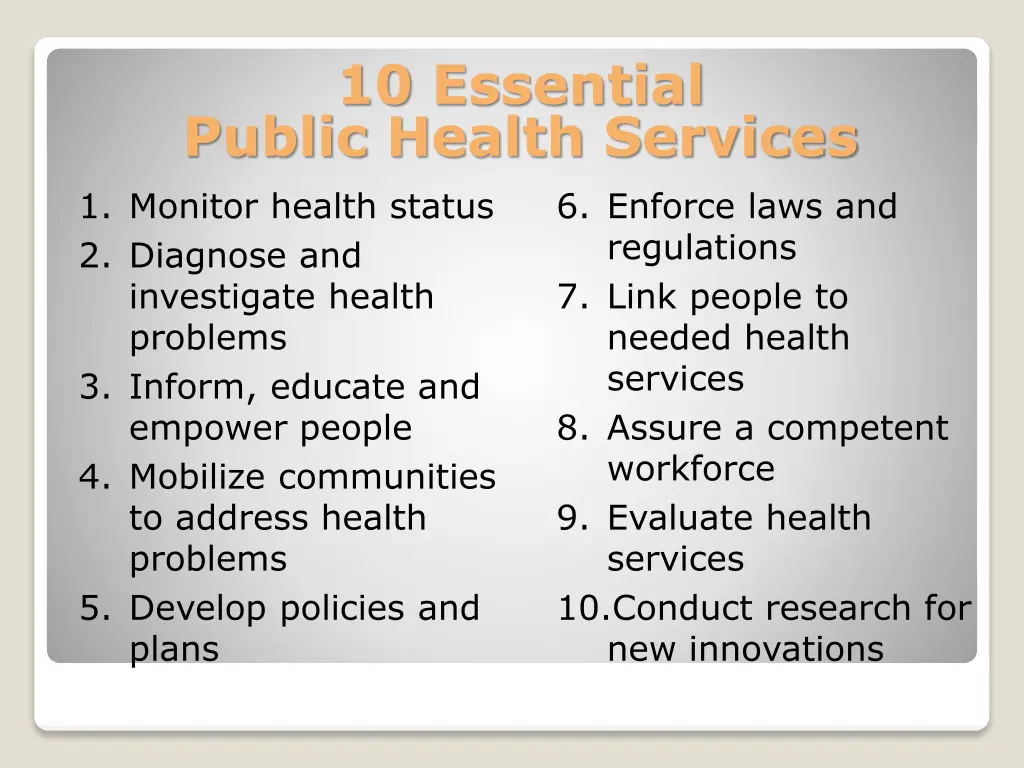 10 essential public health services 1 monitor