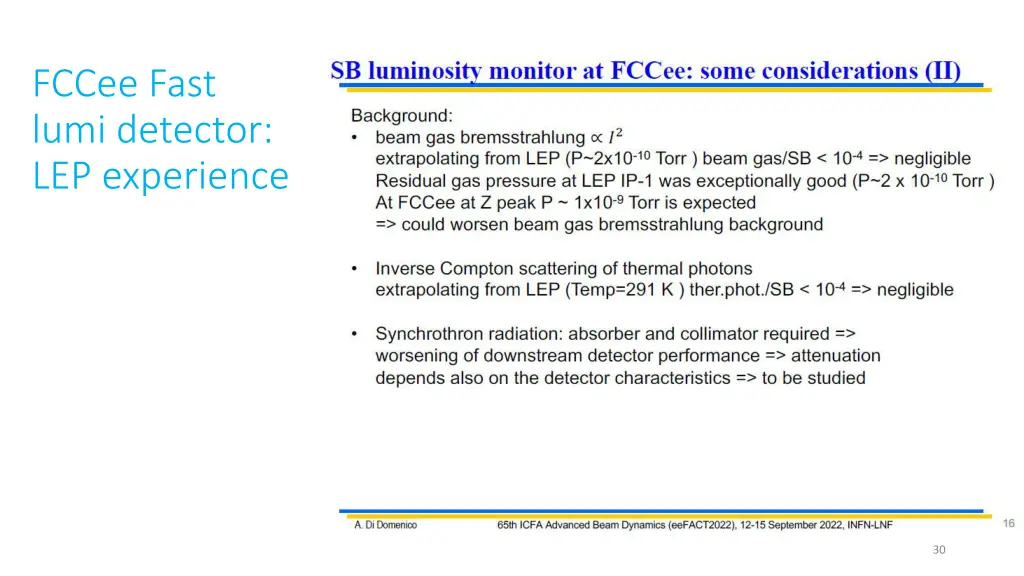 fccee fast lumi detector lep experience 1