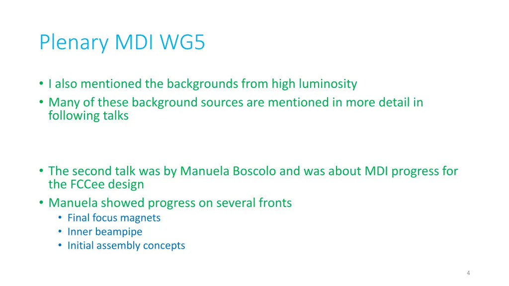 plenary mdi wg5