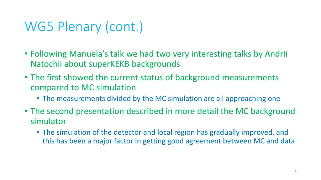 wg5 plenary cont