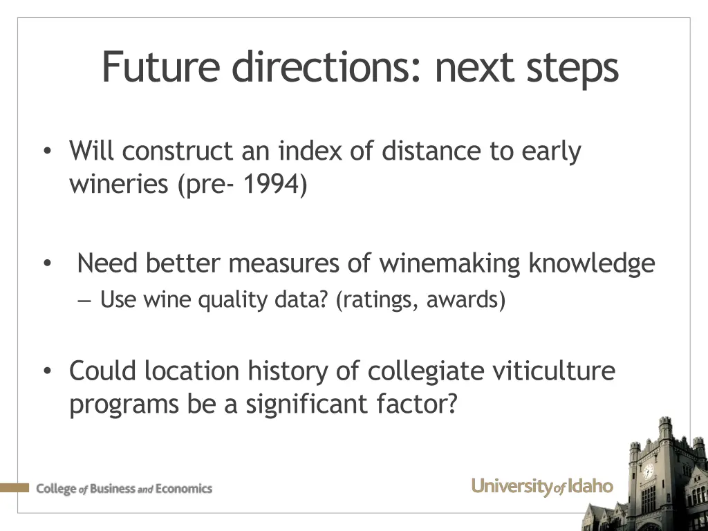 future directions next steps