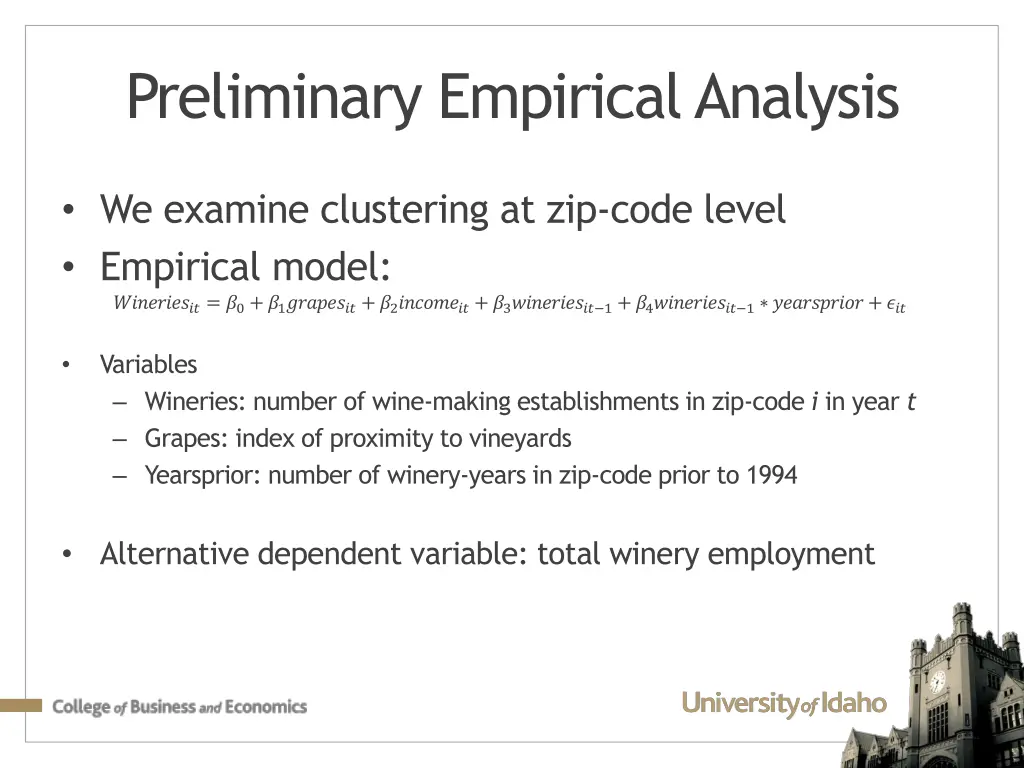 preliminary empirical analysis