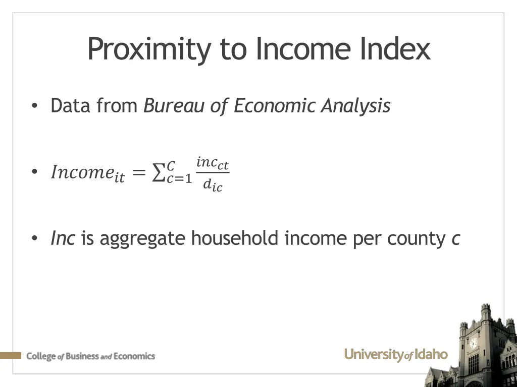 proximity to income index