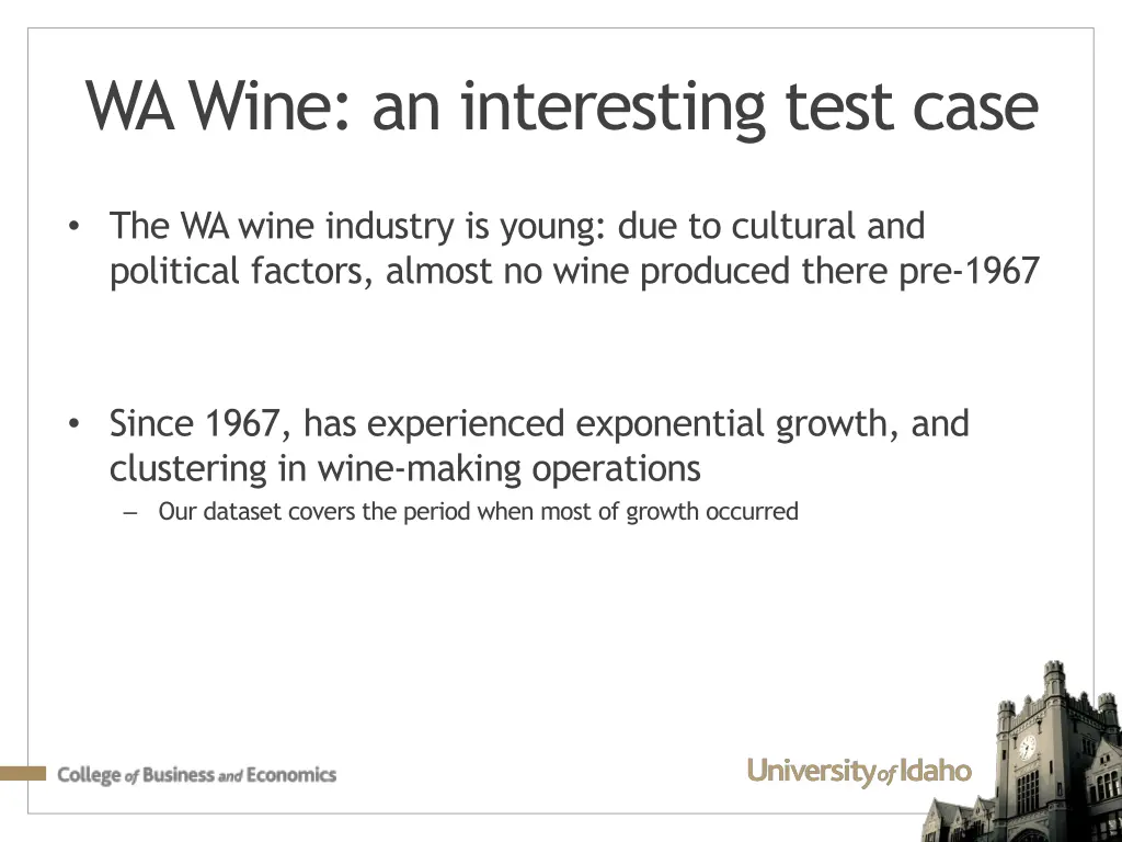 wa wine an interesting test case