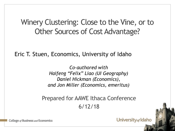 winery clustering close to the vine or to other