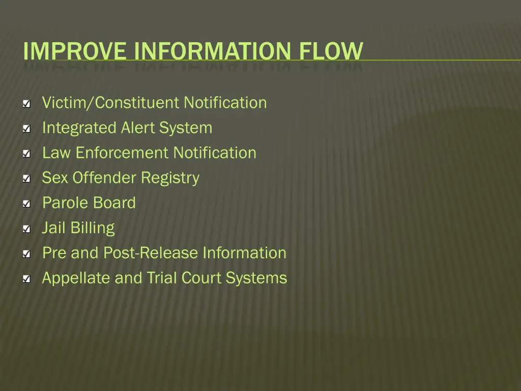 improve information flow