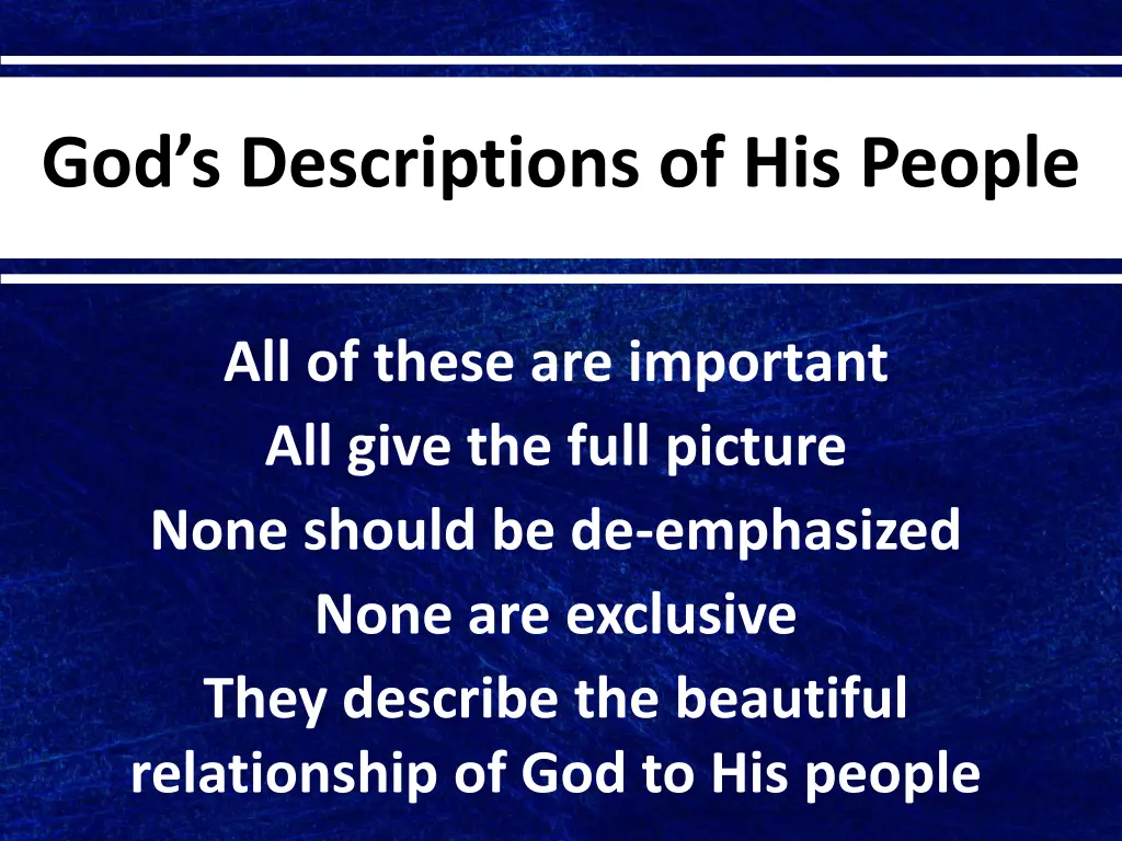 god s descriptions of his people 11