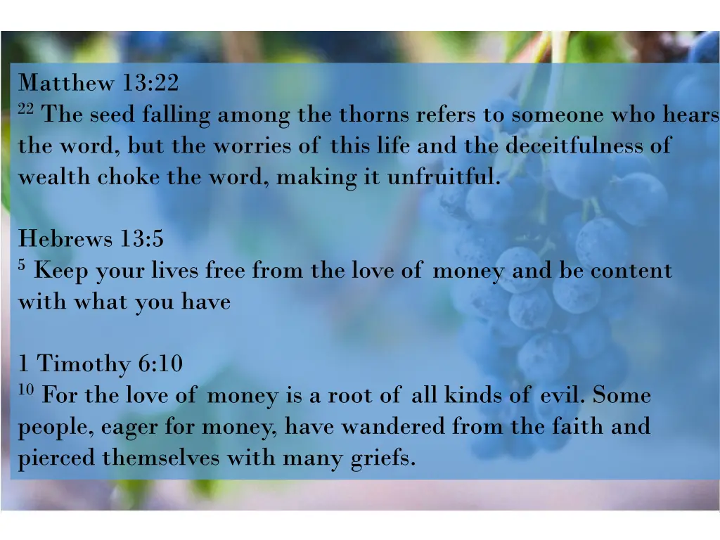 matthew 13 22 22 the seed falling among