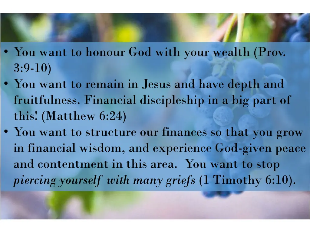 you want to honour god with your wealth prov