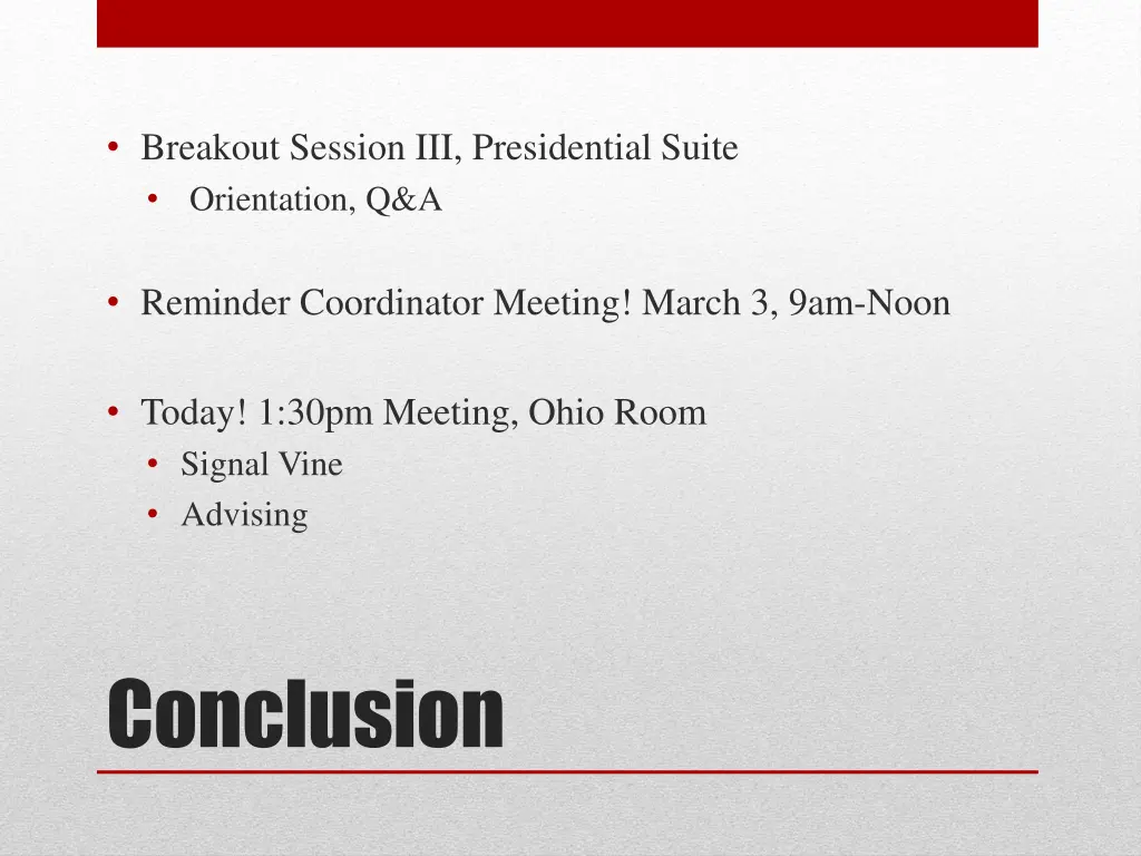 breakout session iii presidential suite