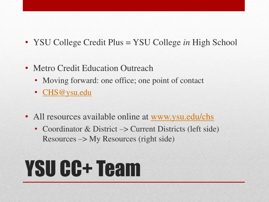 ysu college credit plus ysu college in high school