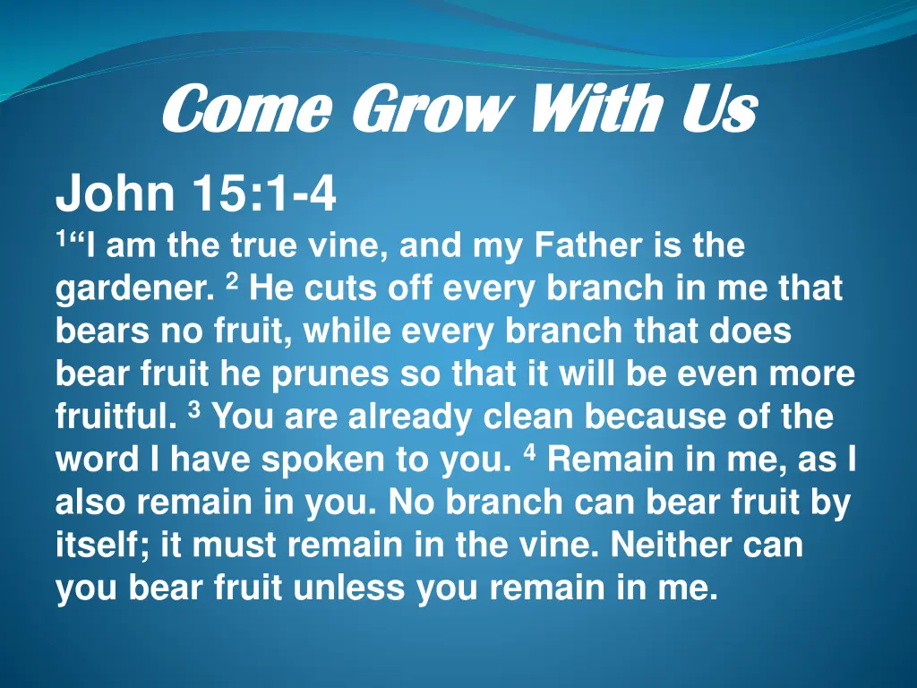 come grow with us come grow with us john