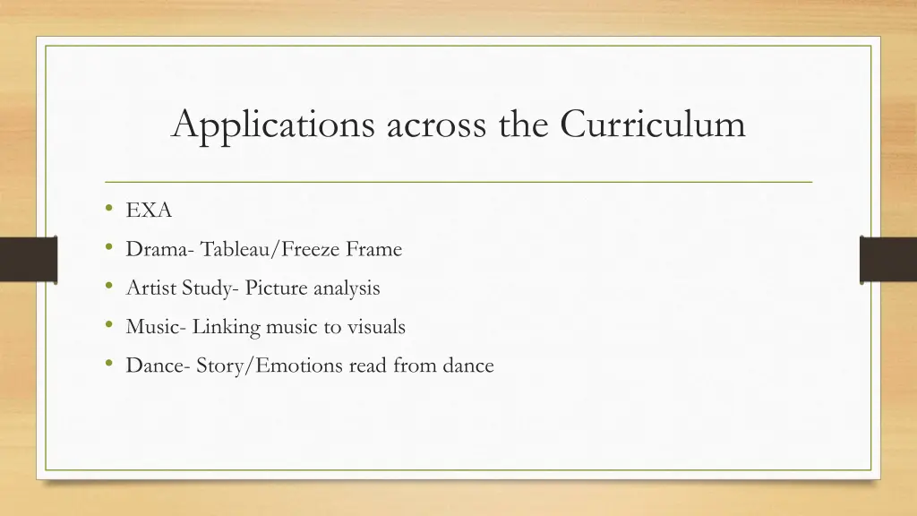 applications across the curriculum 1