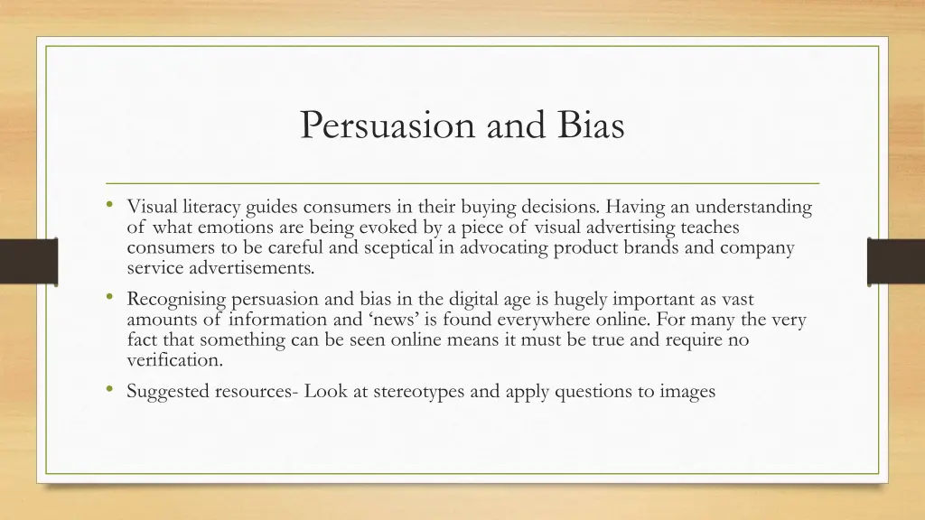 persuasion and bias